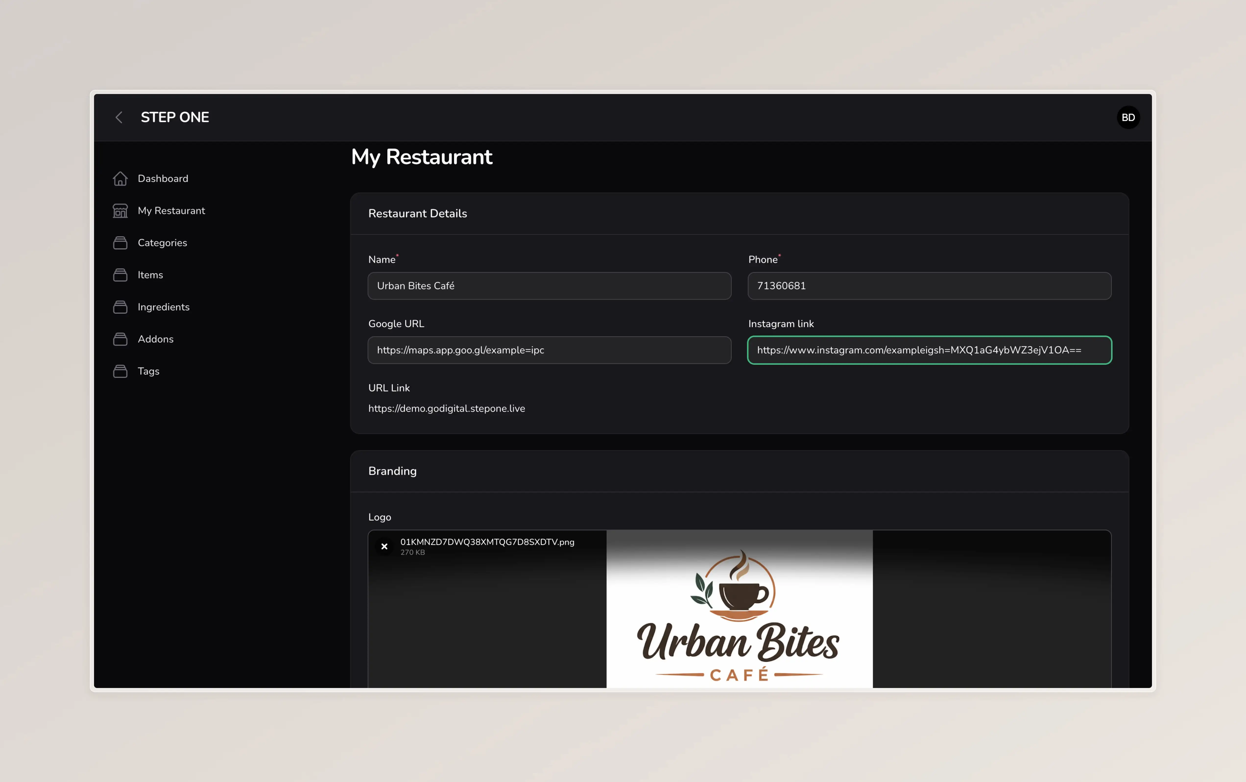 Restaurant Info